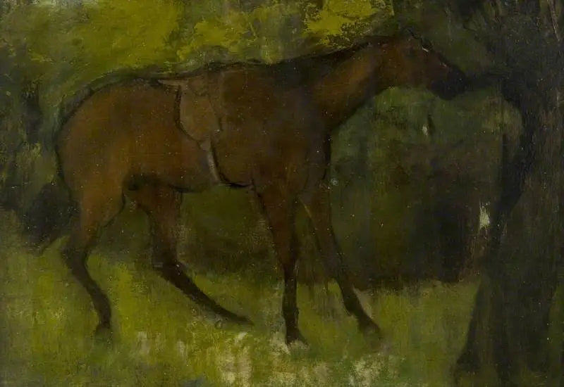 Hest bundet til et tre - Edgar Degas