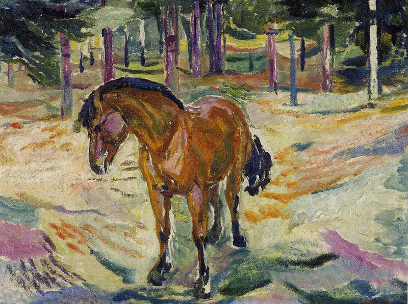 Hest i et landskap - Edvard Munch