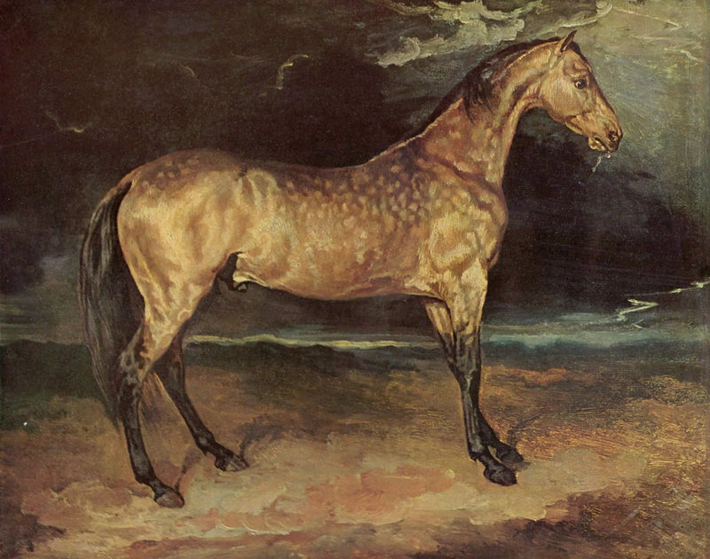Skremt hest av uværet - Théodore Géricault