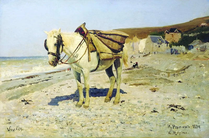 Hest for innsamling av skjell i Veules-les-Roses - Ilya Repin
