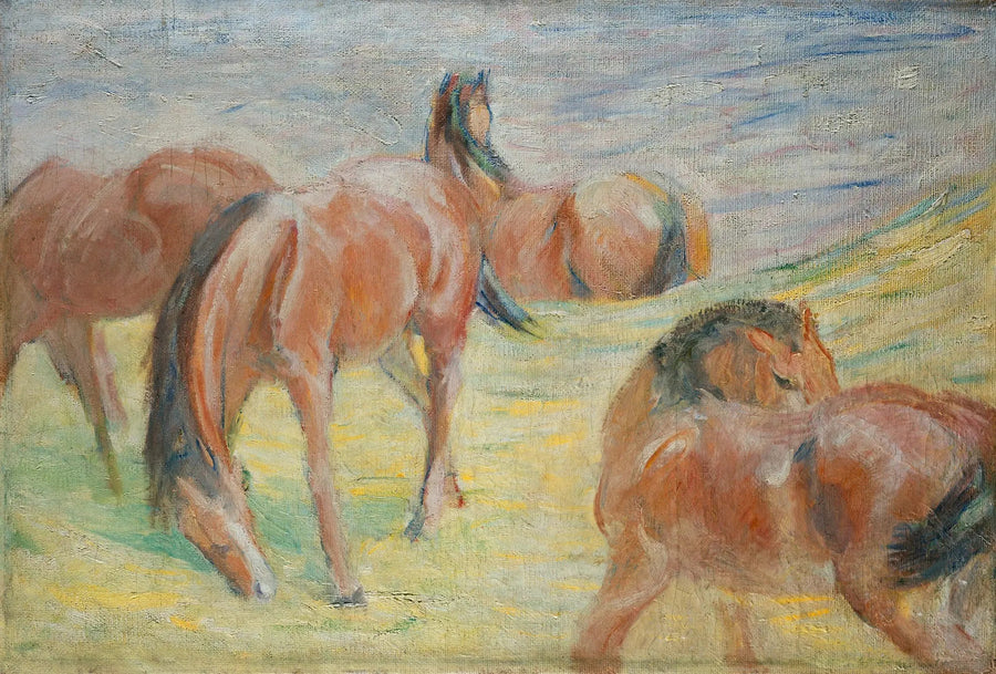 Hester på beite I - Franz Marc