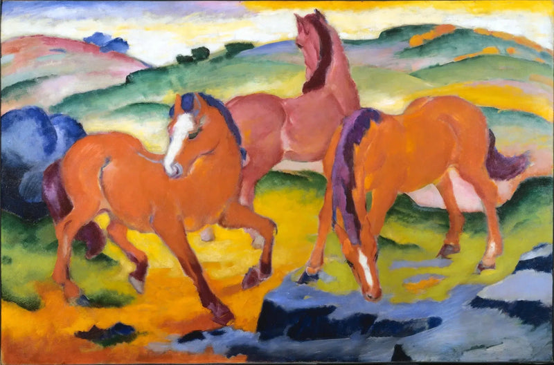 Hester på beite IV - Franz Marc