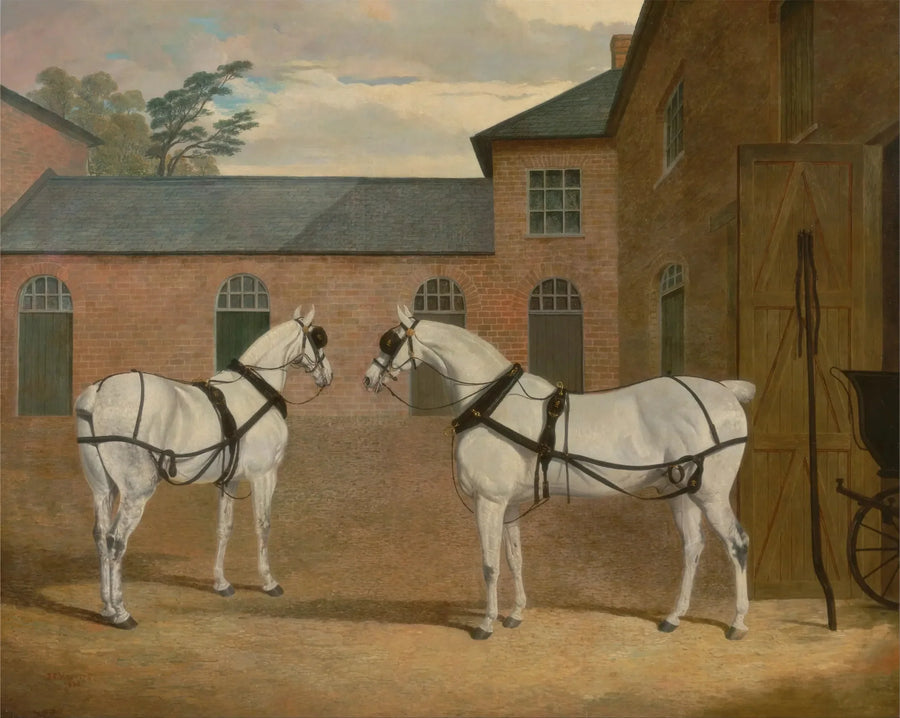 Grå drosjekjerrer i gården til Putteridge Bury, Hertfordshire - John Frederick Herring, Sr.

Source:
Chevaux de calèche gris dans la cour des carrosses de Putteridge Bury, Hertfordshire - John Frederick Herring, Sr.