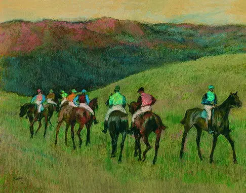 Hesteveddeløp i et landskap - Edgar Degas