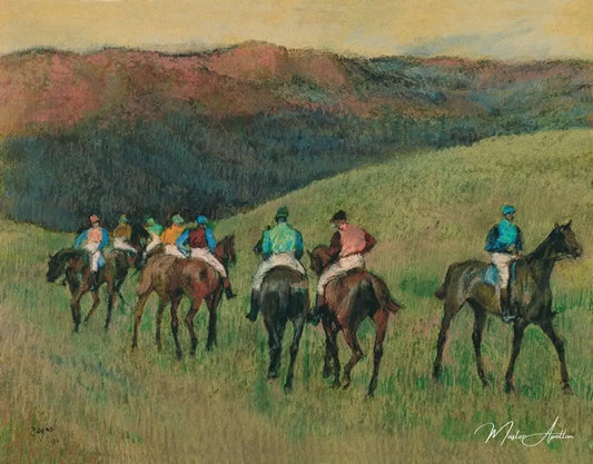 Chevaux de course dans un paysage - Edgar Degas - Reproductions de tableaux et peintures haut de gamme