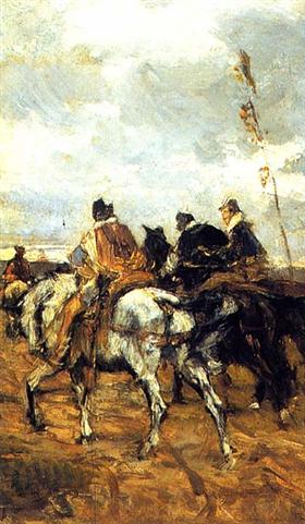 Hester og riddere - Giovanni Boldini