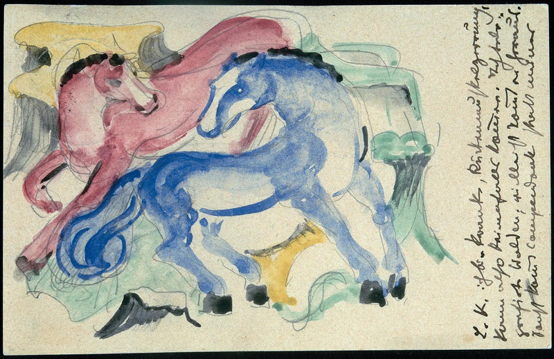 Røde og blå hester - Franz Marc