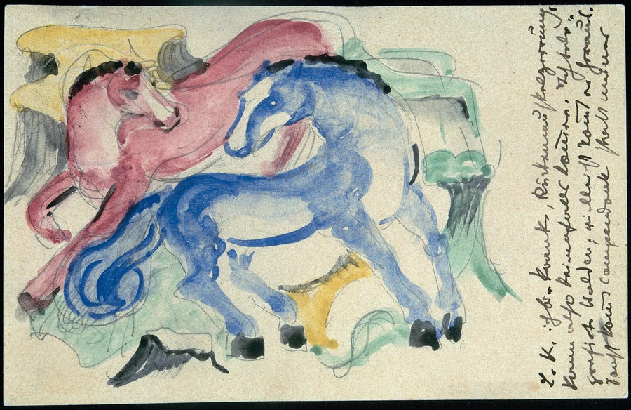 Røde og blå hester - Franz Marc