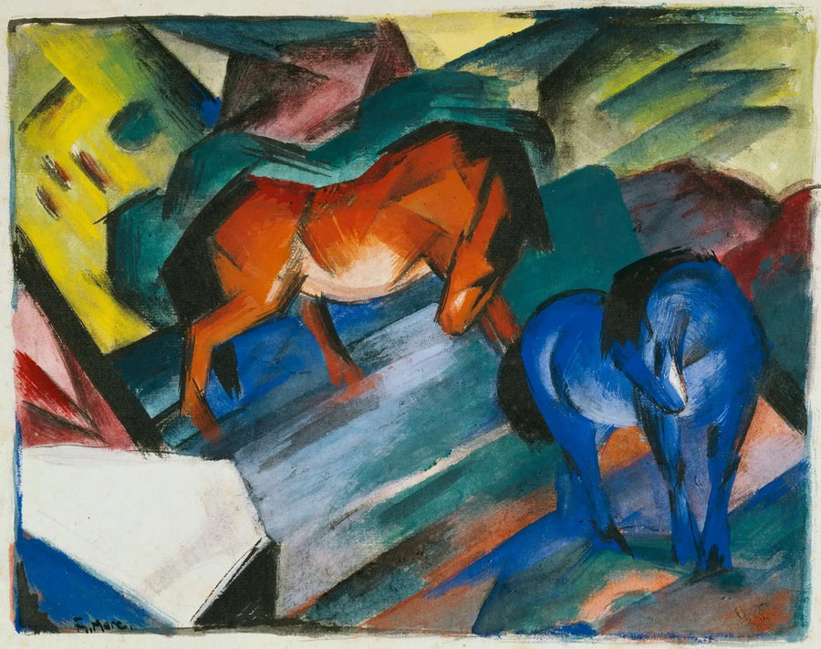 Røde og blå hester - Franz Marc