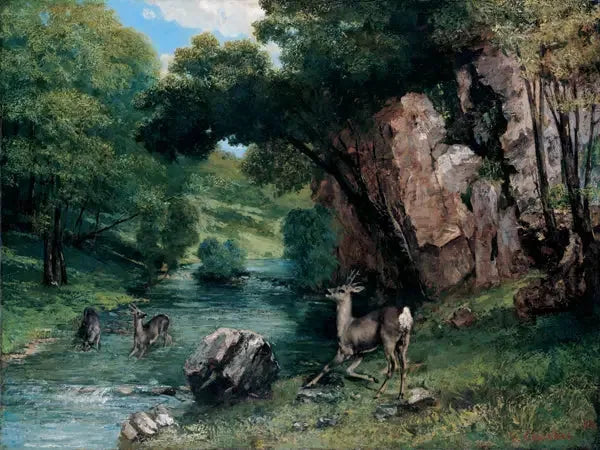 Rådyr i en bekk - Gustave Courbet