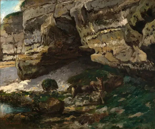 Hjort ved kilden - Gustave Courbet