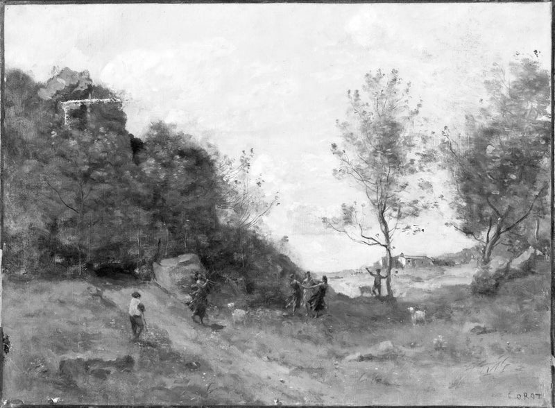 Chevrier i et landskap - Jean-Baptiste Camille Corot
