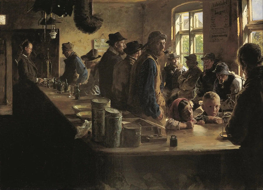 Hos drivstoffleverandøren når det ikke er fisk - Peder Severin Krøyer