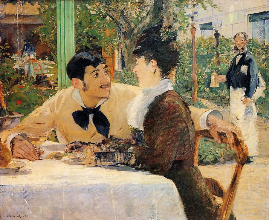 Hos far Lathuille, utendørs - Édouard Manet