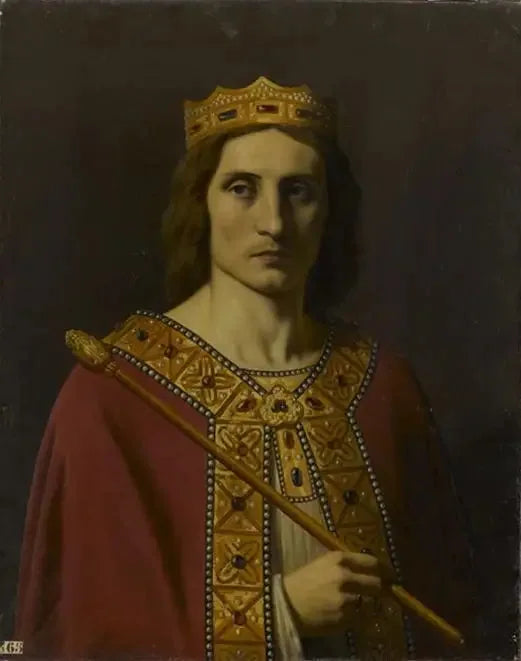 Childéric II (ca. 653-675), konge av Austrasia, Neustria og Burgund - Émile Signol

Source:
Childéric II (vers 653-675), roi d'Austrasie, de Neustrie et de Bourgogne - Émile Signol
