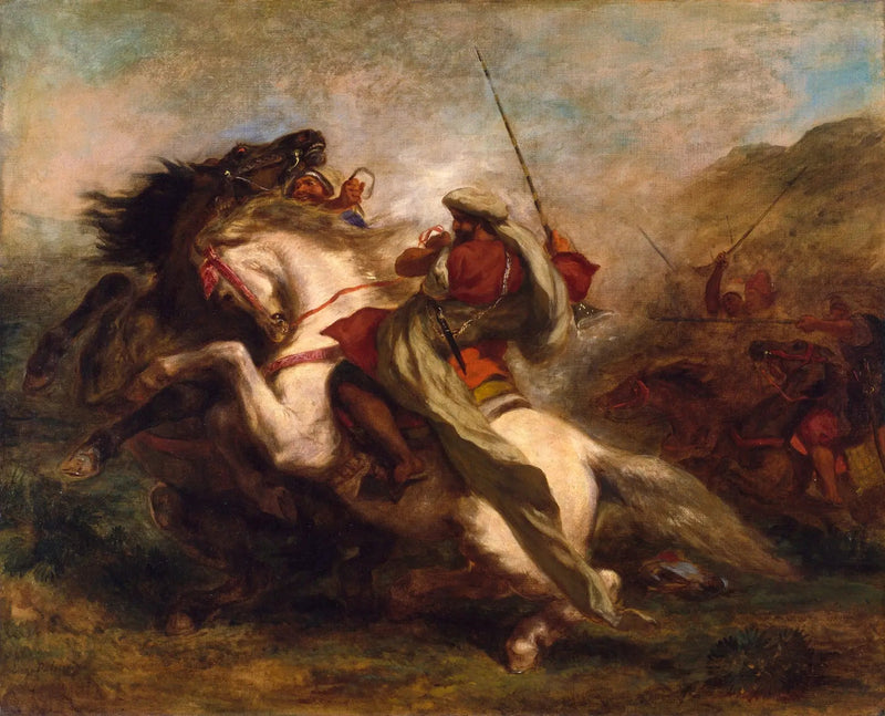 Sjokk av arabiske ryttere - Eugène Delacroix