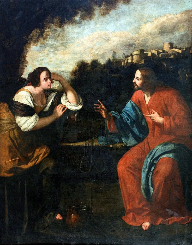 Kristus og den samaritanen ved brønnen - Artemisia Gentileschi