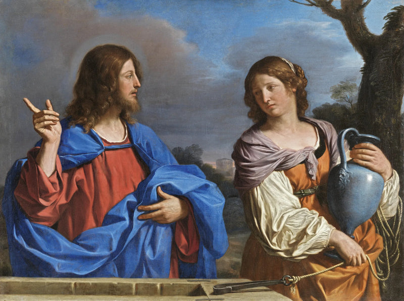 Kristus og den samaritanen - Guercino