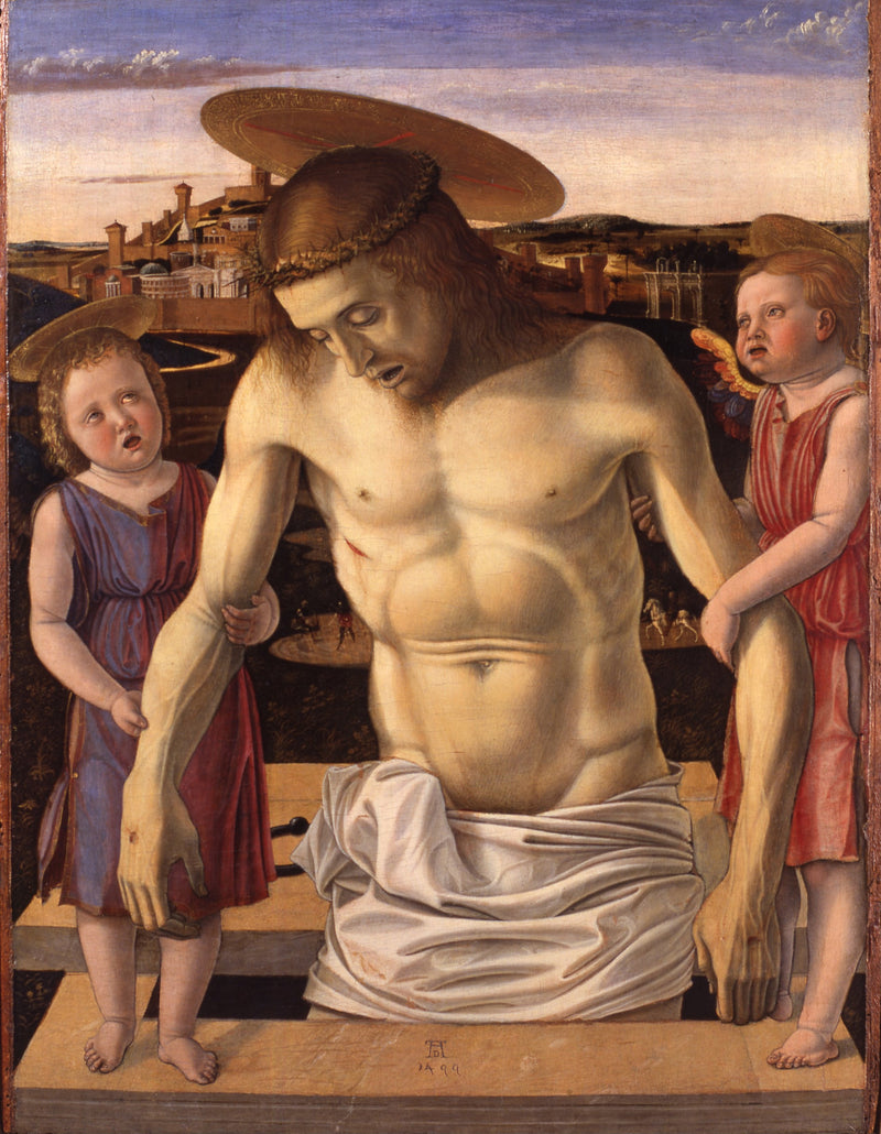 Kristus død støttet av to engler - Giovanni Bellini
