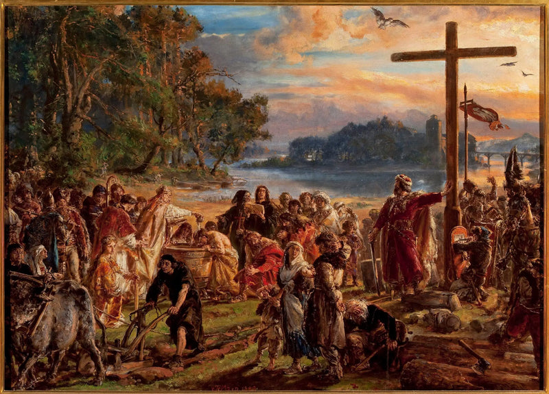 Kristningen av Polen 966 e.Kr. - Jan Matejko

Source:
Christianisation de la Pologne 966 après JC. - Jan Matejko