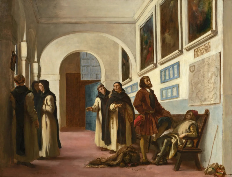 Kristoffer Columbus og hans sønn i La Rábida - Eugène Delacroix