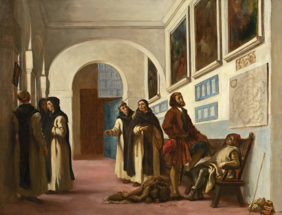 Kristoffer Columbus og hans sønn i La Rábida - Eugène Delacroix