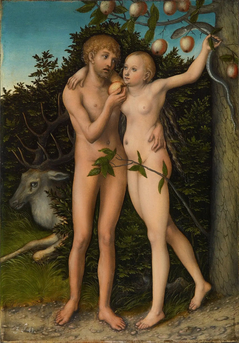Chute de l'homme - Lucas Cranach the Elder image 1 copie peinte à la main à l’huile