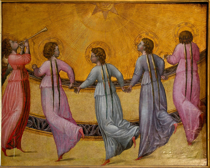 Fem dansende engler - Giovanni di Paolo