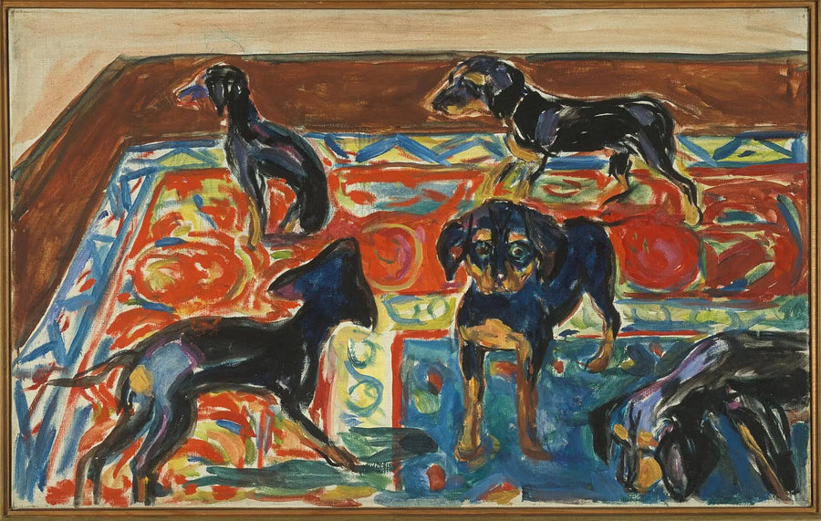 Fem valper på teppet - Edvard Munch