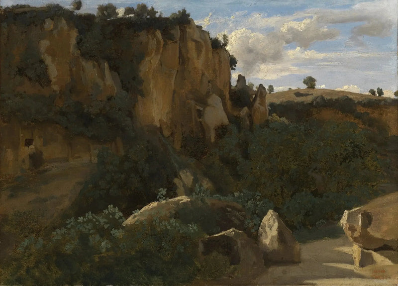 Civita Castellana. Klipper som dominerer den skogkledde dalen - Jean-Baptiste Camille Corot