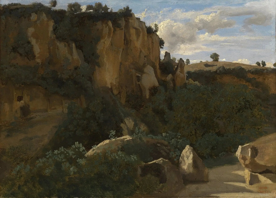 Civita Castellana. Klipper som dominerer den skogkledde dalen - Jean-Baptiste Camille Corot