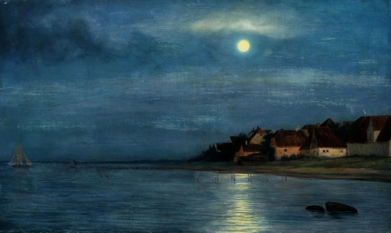 Måneskinn. Hellebæk - Carl Heinrich Bloch