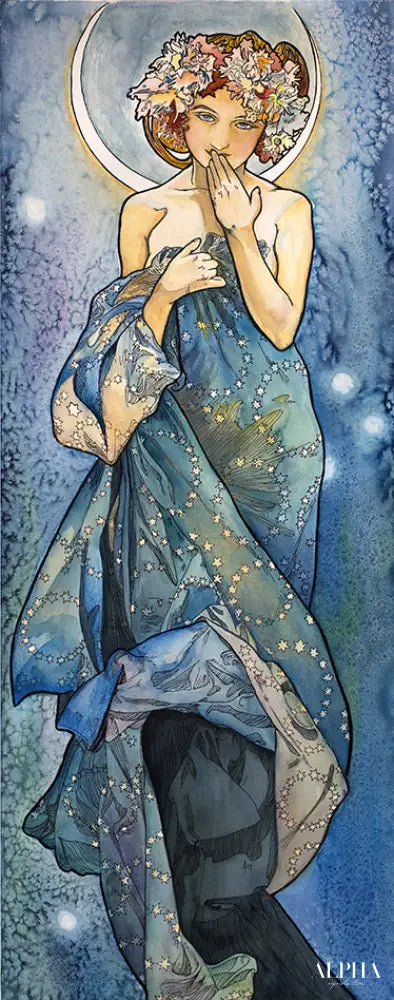 Clair de lune - Mucha - Reproductions de tableaux et peintures haut de gamme