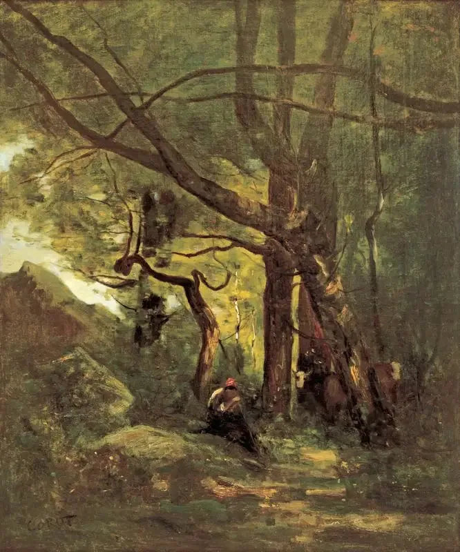 Skogkledd lysning - Jean-Baptiste Camille Corot