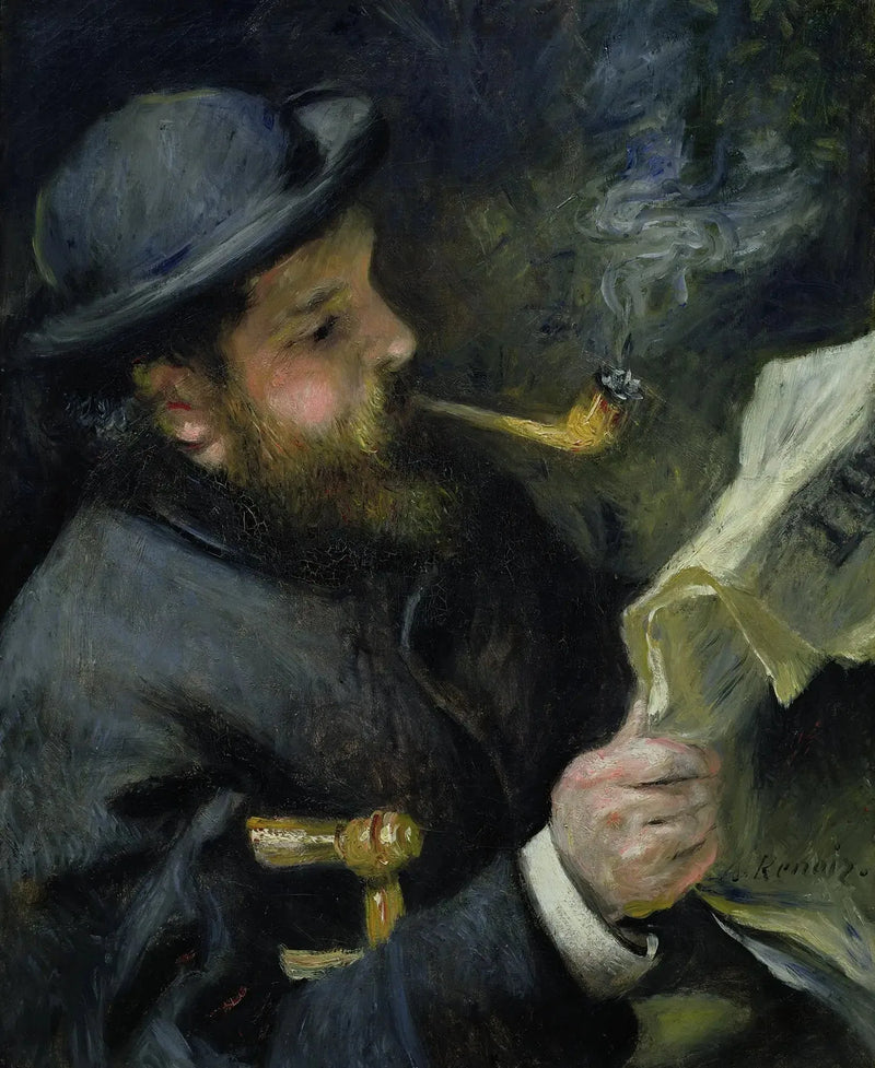 Claude Monet leser - Pierre-Auguste Renoir