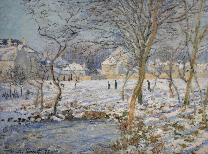 Innsjøen, snøeffekten - Claude Monet