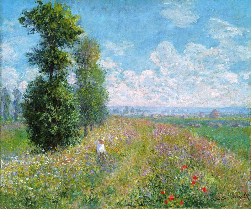 Eng med poppel W378 - Claude Monet