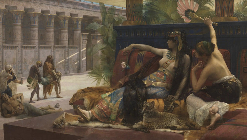 Kleopatra pålegger giftstoffer til dødsdømte - Alexandre Cabanel

Source:
Cléopâtre impose des poisons sur des condamnés à mort - Alexandre Cabanel