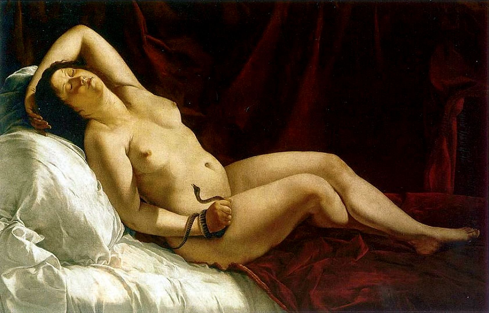 Cléopâtre - Orazio Gentileschi image 1 copie peinte à la main à l’huile