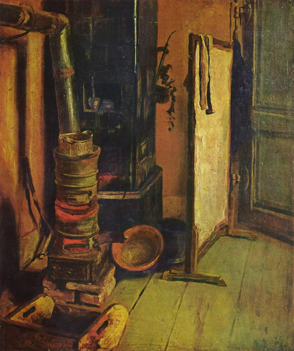 Coin d'atelier. Le Poêle - Eugène Delacroix image 1 reproduction de peinture à l’huile