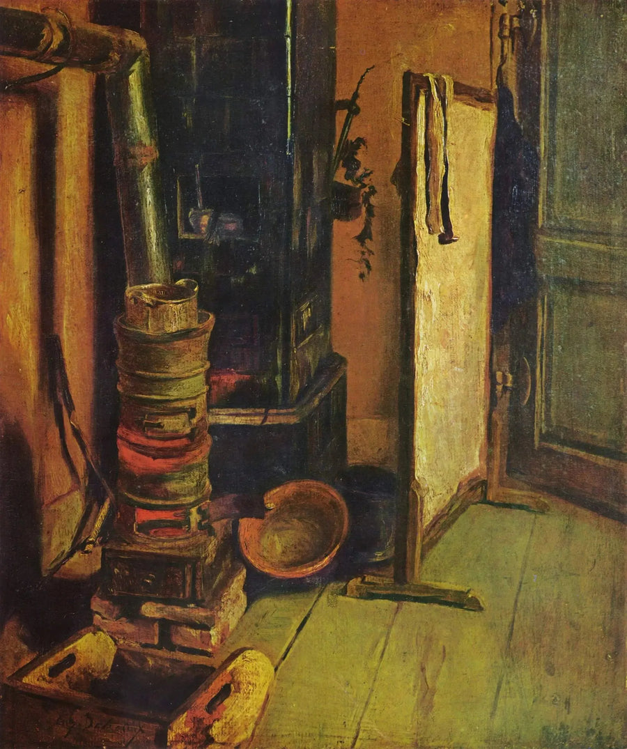Verkstedhjørne. Peisen - Eugène Delacroix