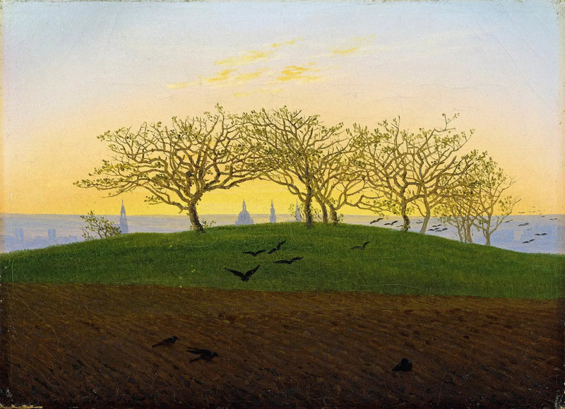 Høyde med dyrket mark nær Dresden - Caspar David Friedrich