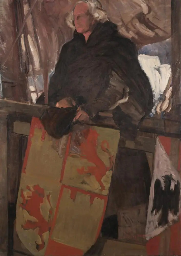 Colomb som forlater Palos (med våpenskjold) - Joaquín Sorolla
