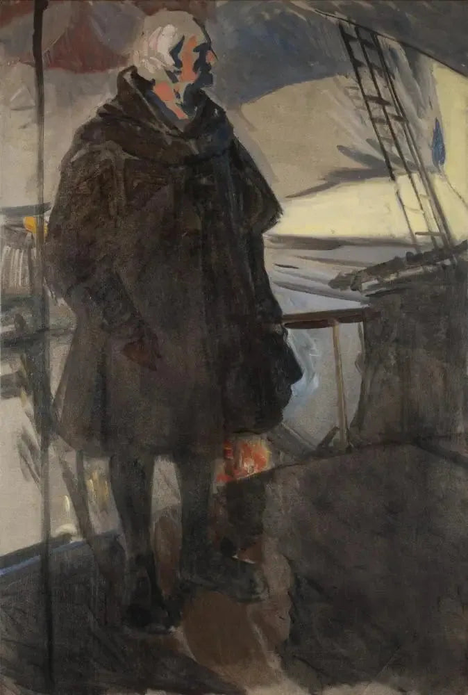 Colomb som forlater Palos (profil til høyre, ansikt mot akterenden) - Joaquín Sorolla