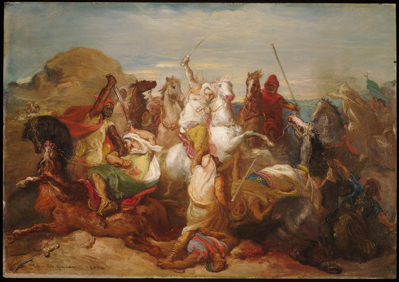 Kamp mellom arabiske riddere - Théodore Chassériau