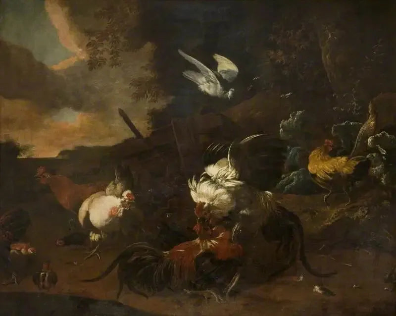 Kamp mellom haner («Krigen og Freden») - Melchior de Hondecoeter