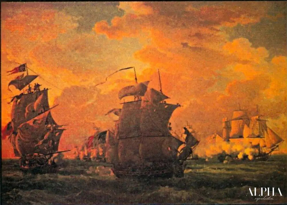 Combat de la Canonnière contre le Tremendous, 1806 - Louis Philippe Crepin - Reproductions de tableaux et peintures haut de gamme