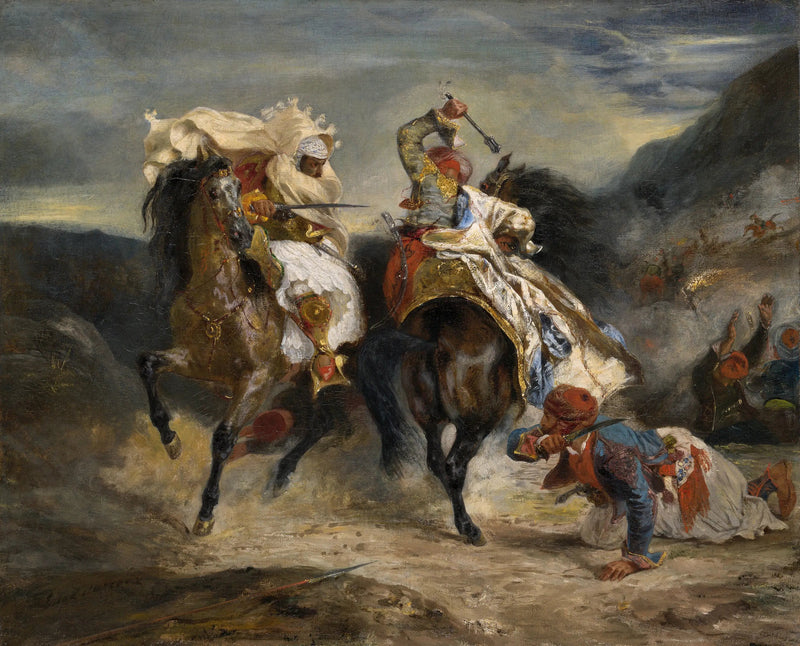 Kampen mellom Giaour og Hassan - Eugène Delacroix