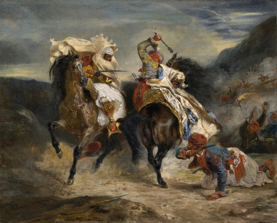 Kampen mellom Giaour og Hassan - Eugène Delacroix