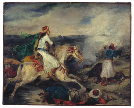 Kampen mellom Giaour og pasha - Eugène Delacroix